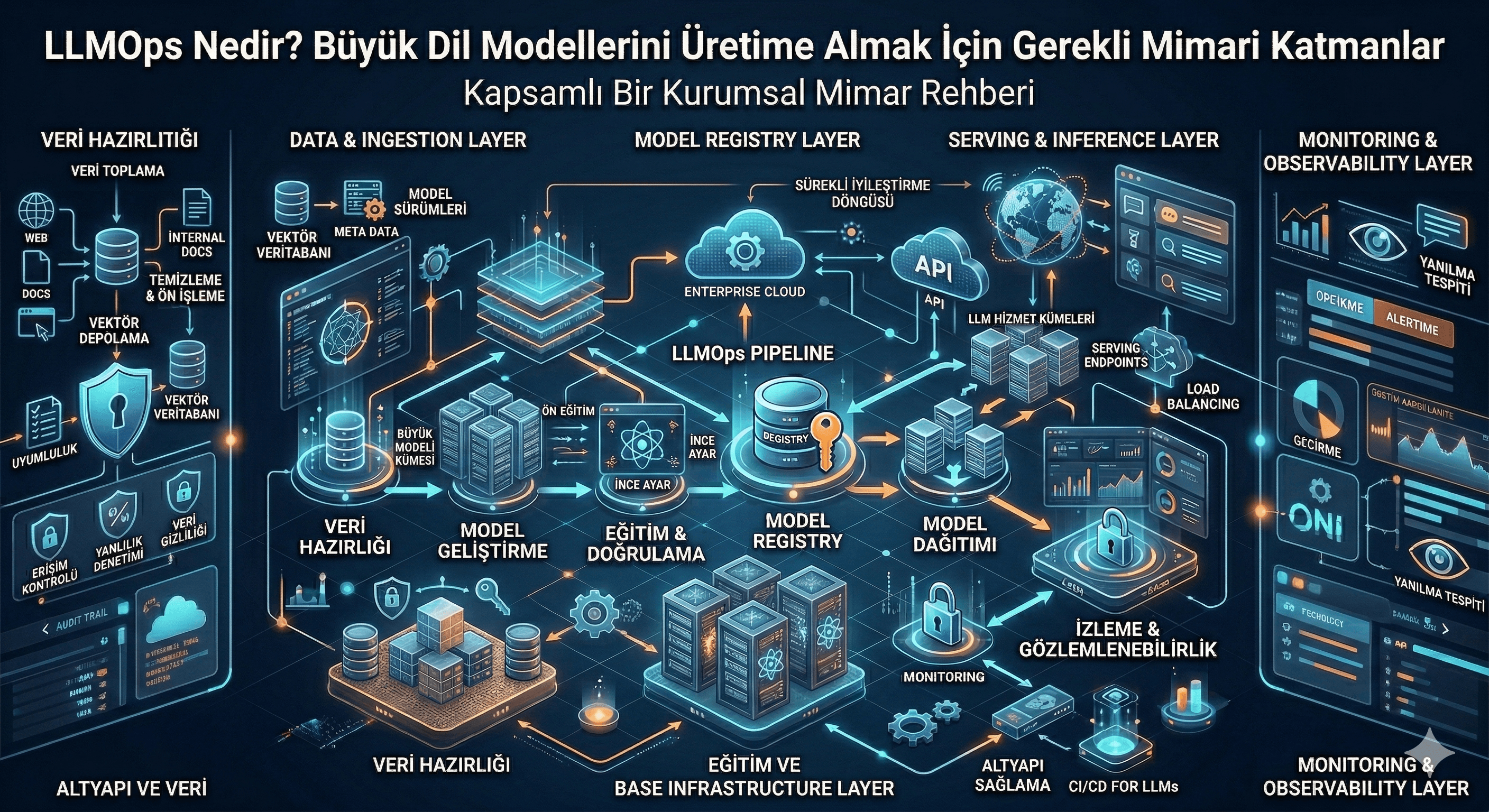 LLMOps Nedir? Büyük Dil Modellerini Üretime Almak İçin Gerekli Mimari Katmanlar