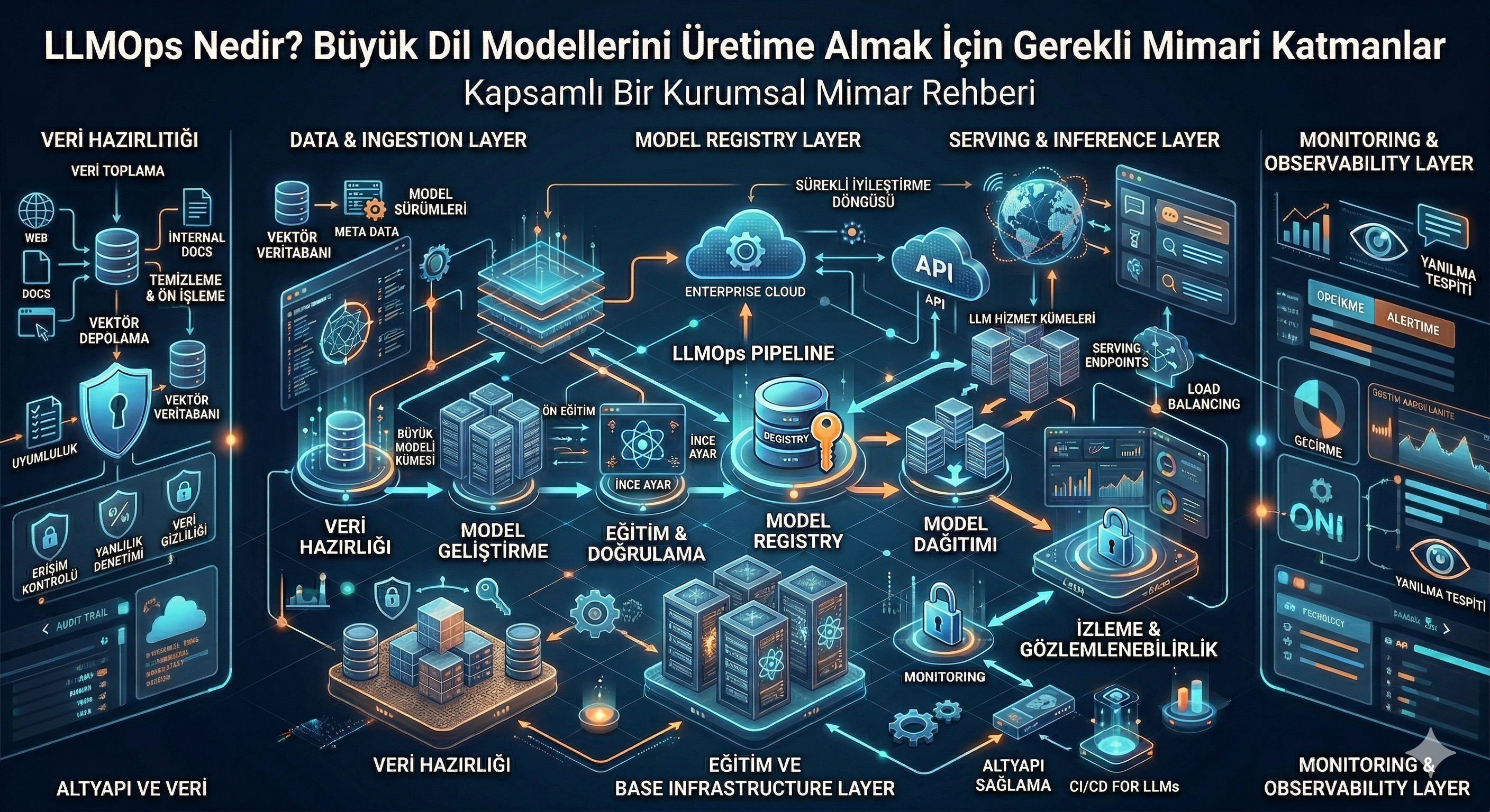 LLMOps Nedir? Büyük Dil Modellerini Üretime Almak İçin Gerekli Mimari Katmanlar